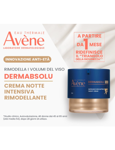 Avène DERMABSOLU Crema Notte Intensiva Rimodellante 40ml - Trattamento Ridensificante Anti-Età