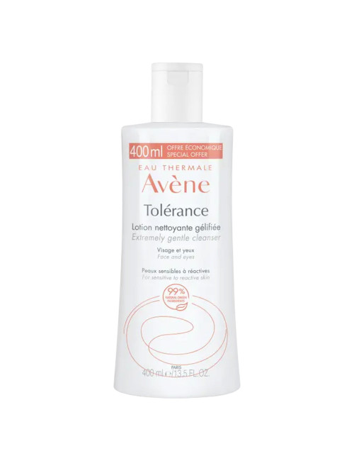 Avene Tolerance Lozione Detergente in Gel, Detergente Naturale 99%, Struccante Viso e Occhi Senza Risciacquo, 400ml