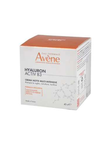 Avène Hyaluron Activ B3 Crema NOTTE Multi-Intensiva 40ml - Levigante, Rassodante, Rigenerante con Acido Ialuronico