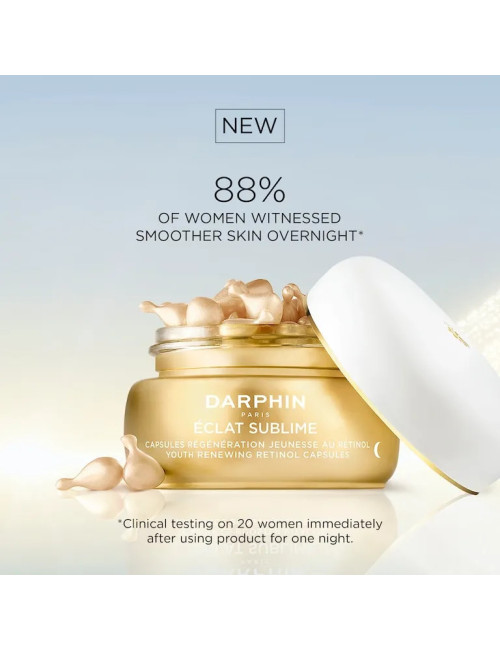 Darphin Eclat Sublime Youth Renewing Retinol - Trattamento Notturno Anti-Age, Ringiovanente per Viso e Contorno Occhi - 60 Cps