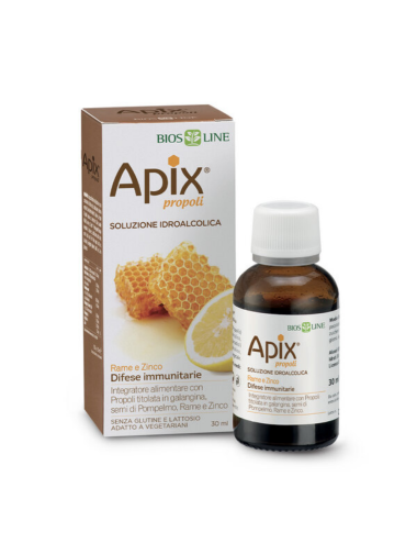 Apix Propoli Soluzione Idroalcolica 30ml - Integratore per il Benessere delle Vie Respiratorie con Propoli, Zinco e Rame