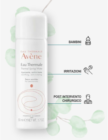 Avene Acqua Termale Spray 50ml - Spray Lenitivo e Rinfrescante per Pelli Sensibili