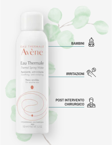 Avène Acqua Termale Spray 150ml - Spray Lenitivo e Rinfrescante per Pelli Sensibili