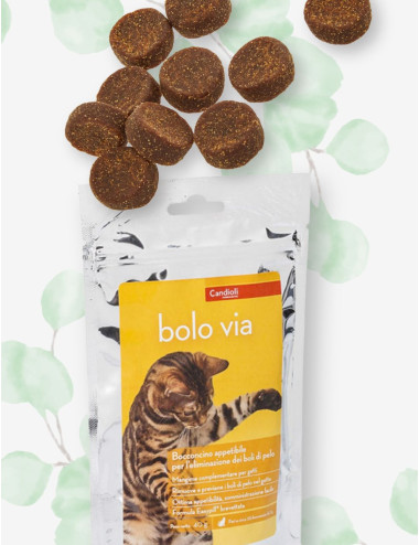 BOLO VIA Bocconcini appetibili per l'eliminazione di boli di pelo, 20 bocconcini