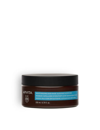 Apivita Maschera Capelli Idratante - Maschera Intensiva per Capelli Secchi e Danneggiati con Olio di Argan e Aloe