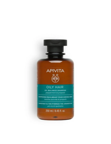 Apivita Shampoo Sebo-Regolatore - Shampoo Purificante per Capelli Grassi